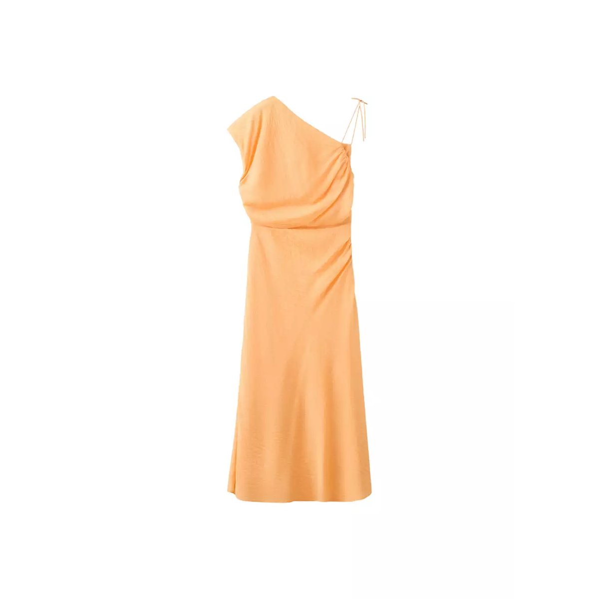 Robe asymétrique détail nœud orange, MANGO