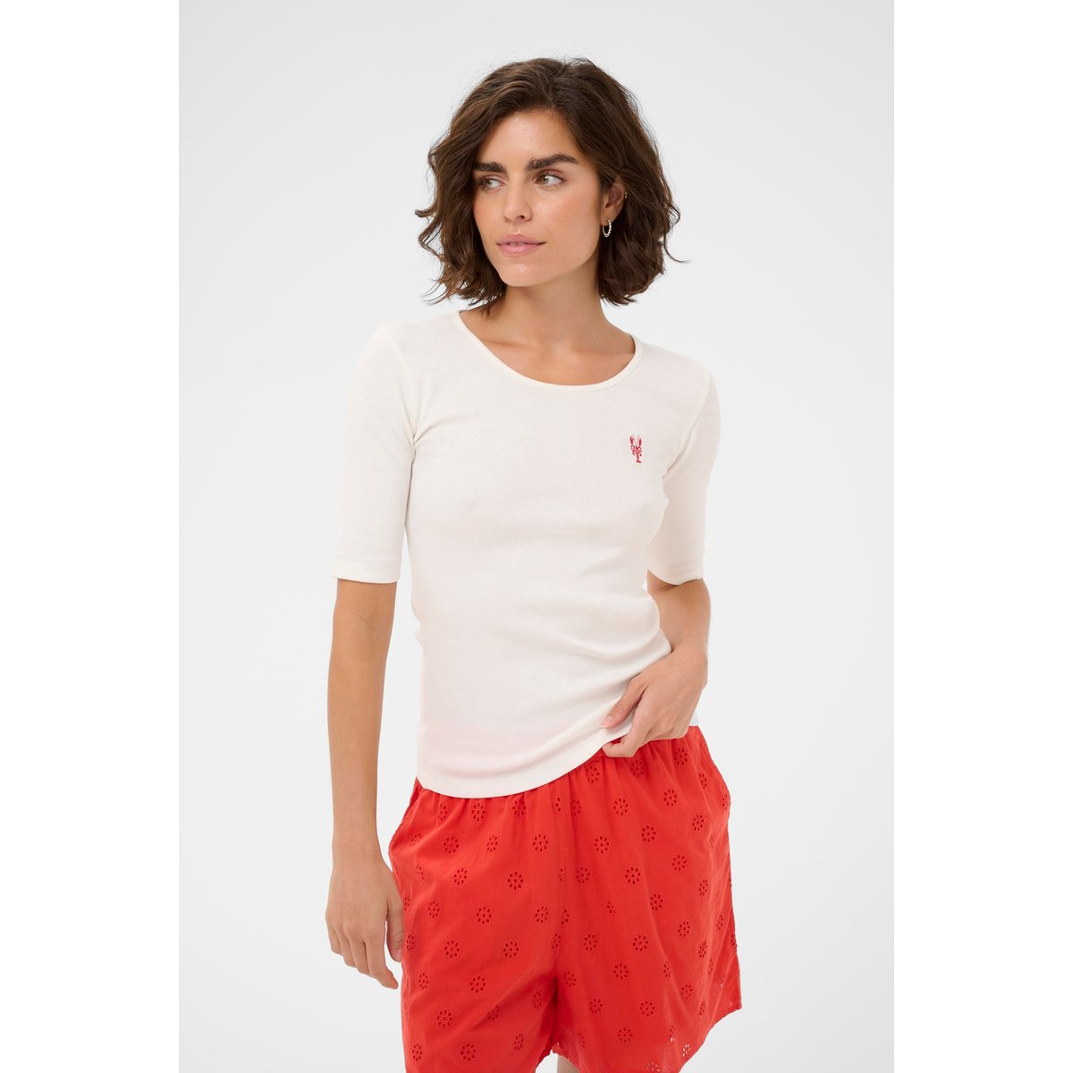 T-shirt à manches courtes blanc chalk, KAFFE