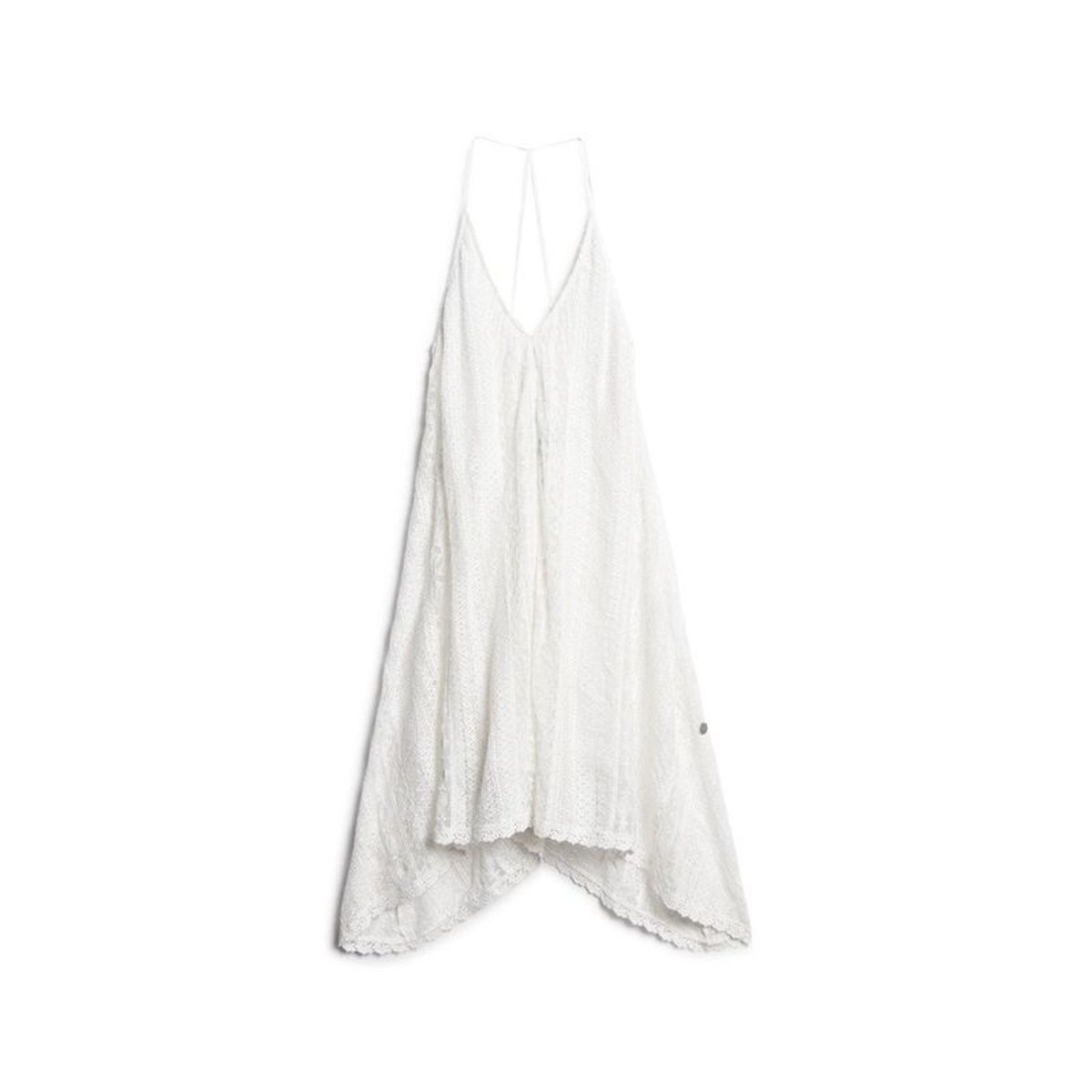 Robe mi-longue en dentelle blanc cassé, SUPERDRY