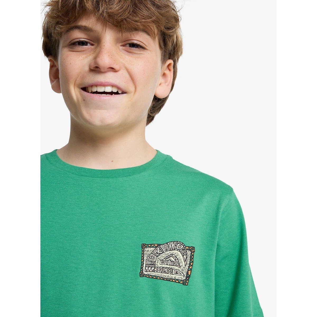T-shirt manches courtes, imprimé devant et dos vert, QUIKSILVER