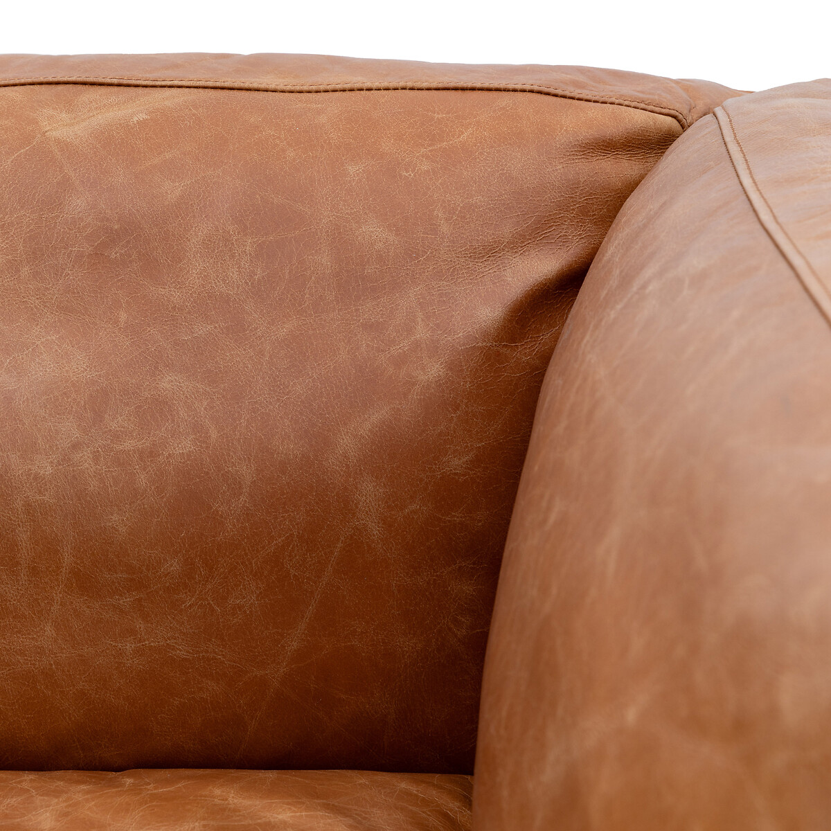 Nadiad Vintage Leather Armchair with Solid Wood Legs tan, ÉDITÉ