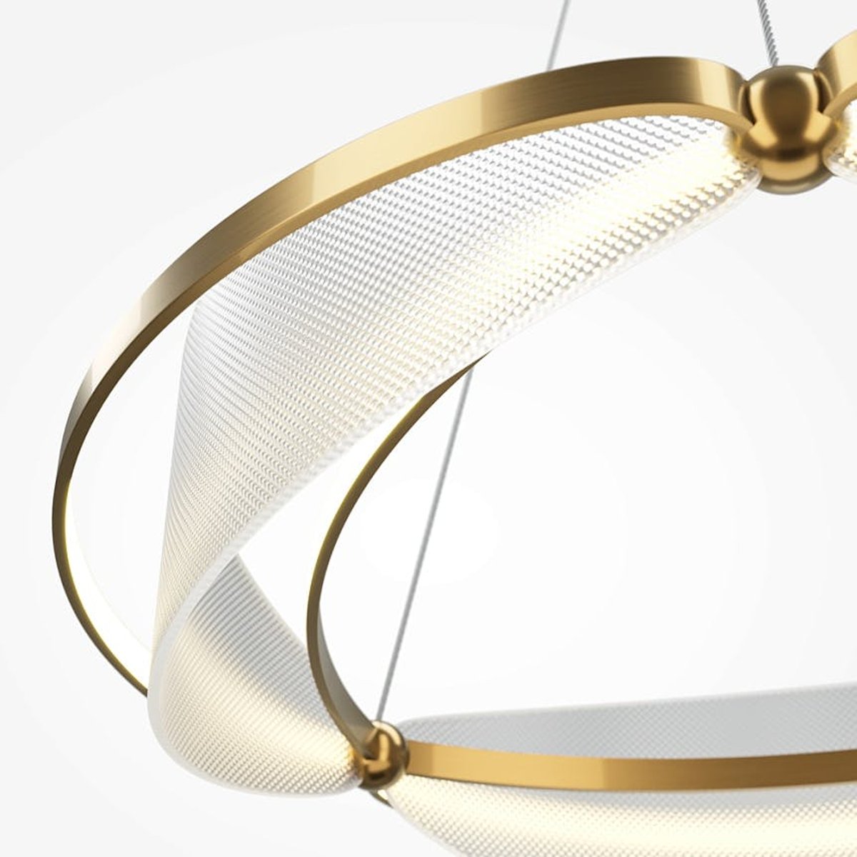 Suspension salon LED blanc & or - balance design AVA transparent, PIER IMPORT