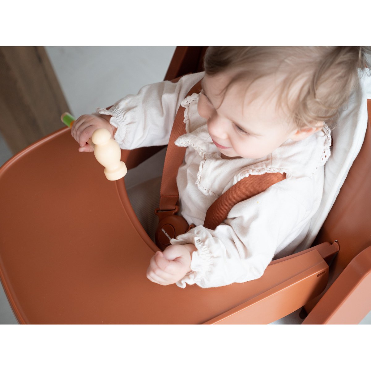 Chaise haute évolutive + tablette EVOSIT rouille, CHILDHOME