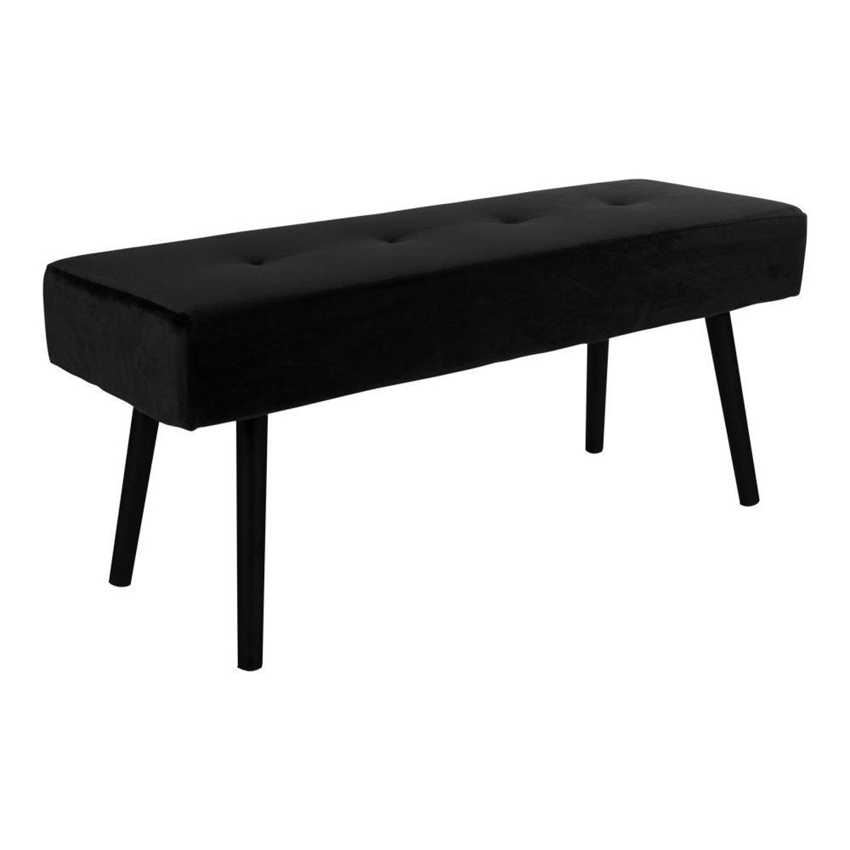 Banc d'entrée en velours noir BRUGES noir, PIER IMPORT