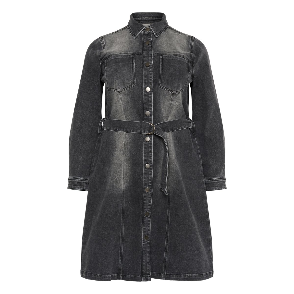Robe en jean gris medium grey denim, KAFFE CURVE