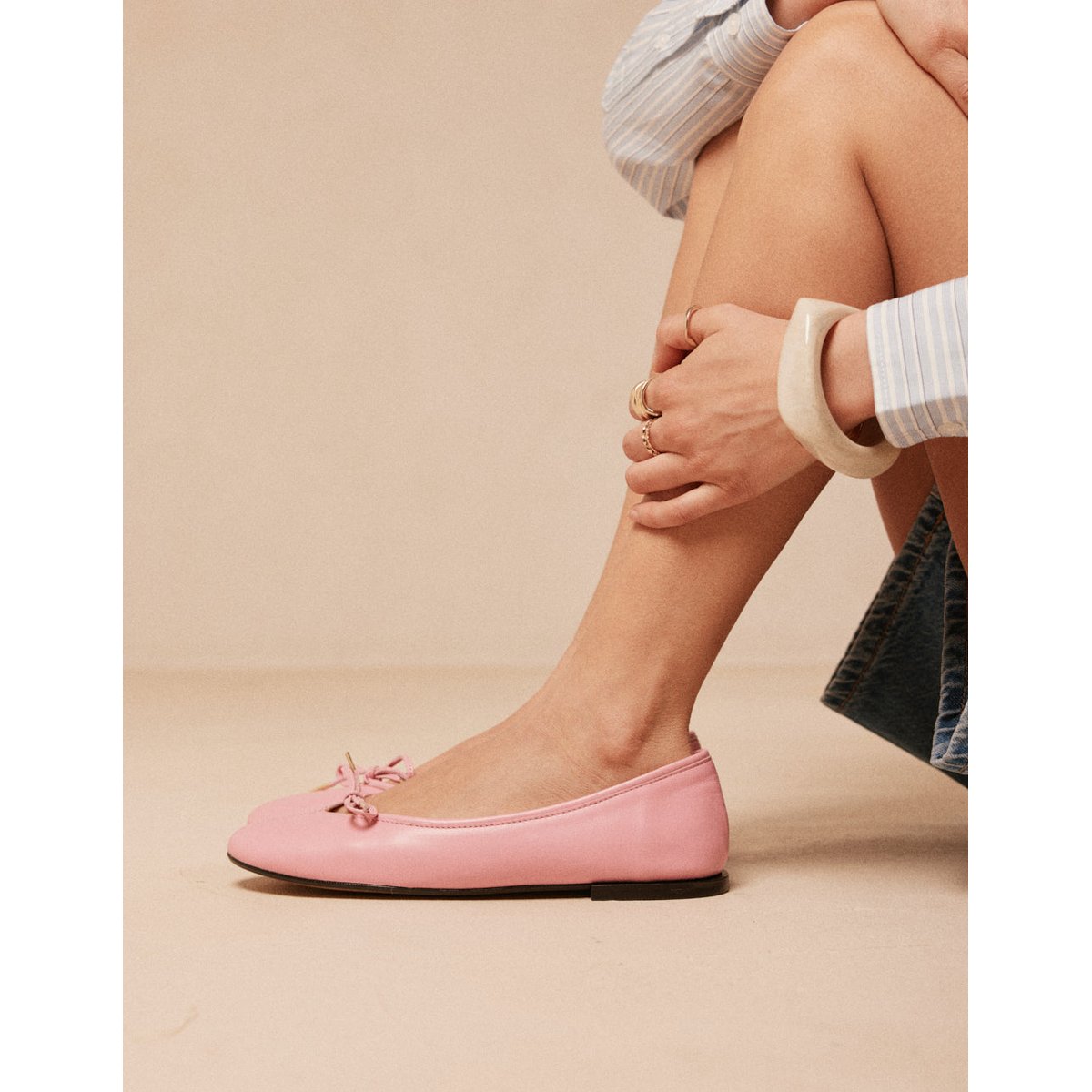 Ballerines PALEA cuir rose, ODAJE