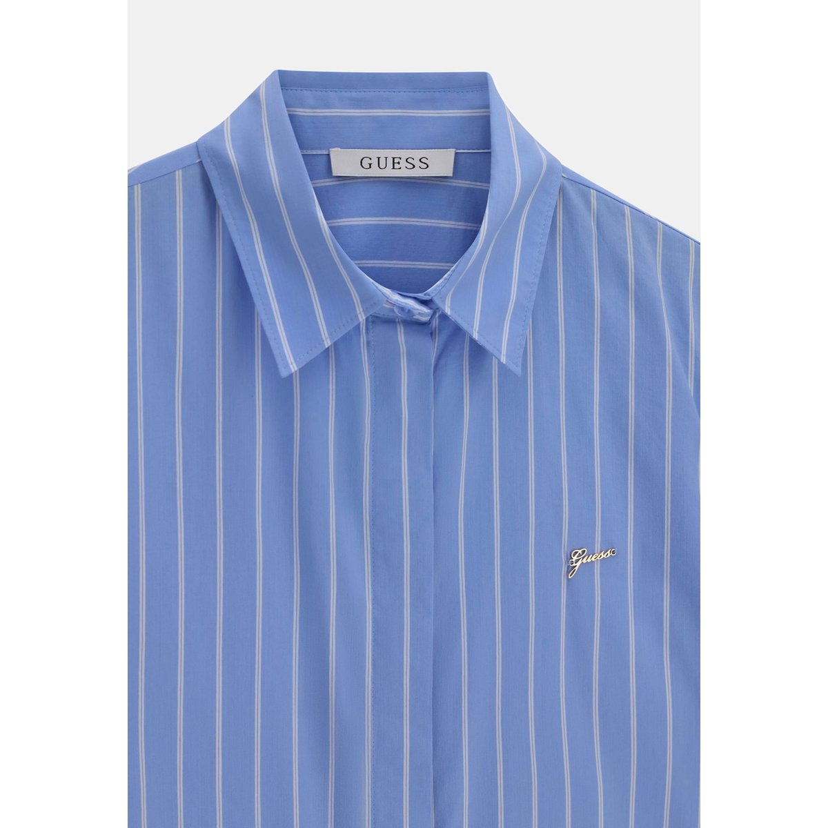 Chemise En Popeline Rayée blue, GUESS