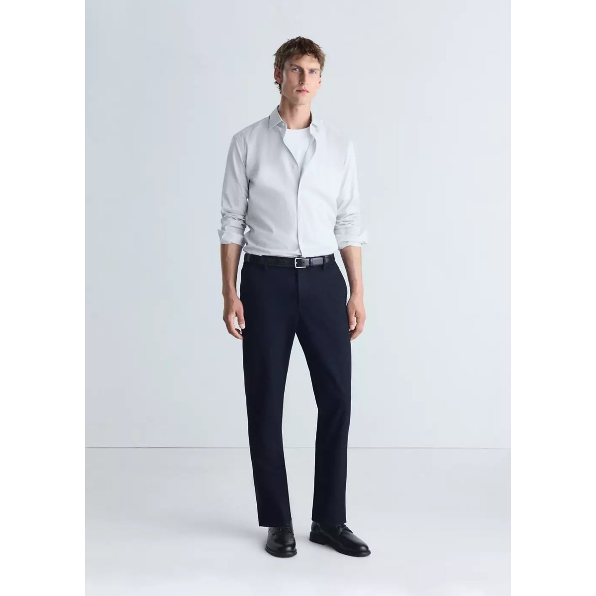 Chemise slim fit Comfort Stretch non-iron à rayures blanc, MANGO MAN