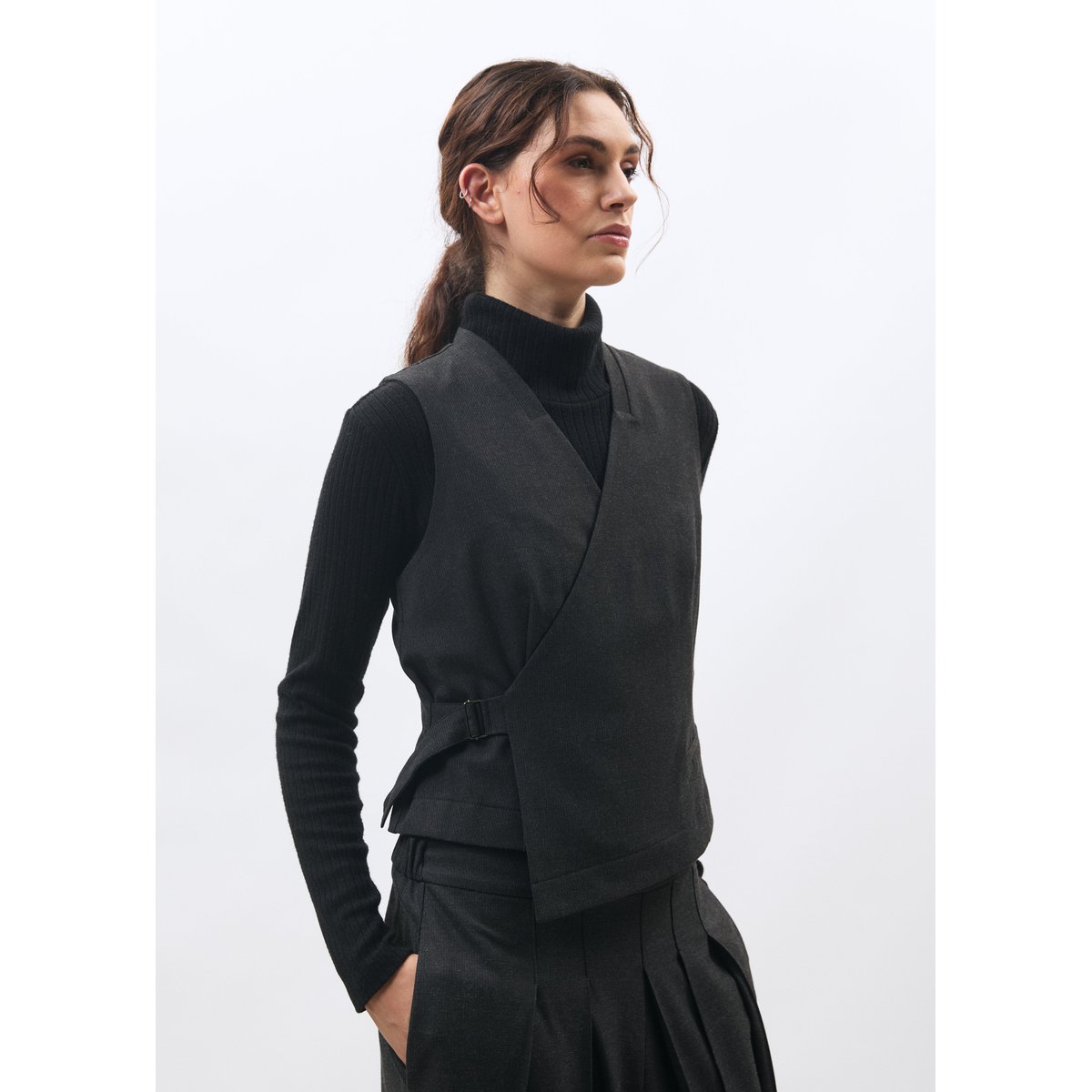 Gilet cache-cœur anthracite, HUMILITY