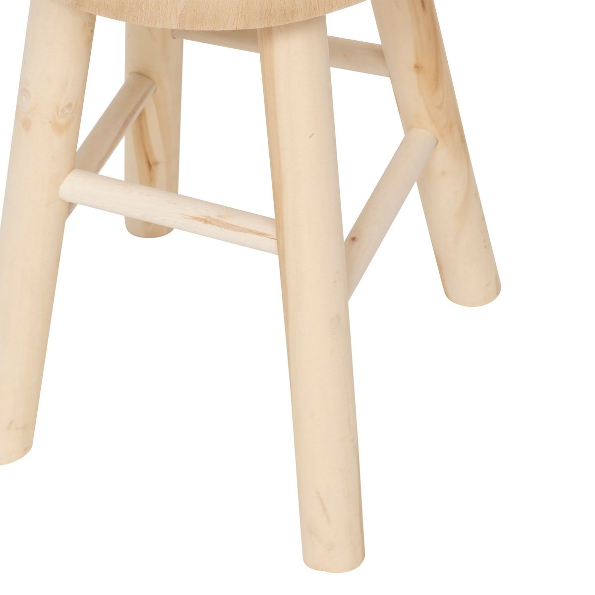 Tabouret d'appoint en bois massif NYAR beige, ATMOSPHERA