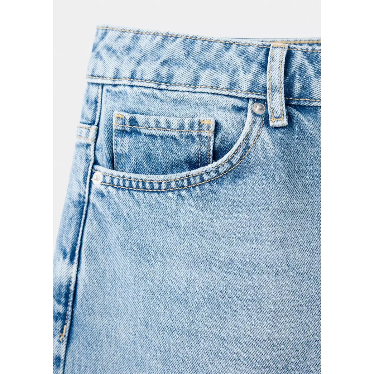 Jean droit taille normale bleu moyen, MANGO