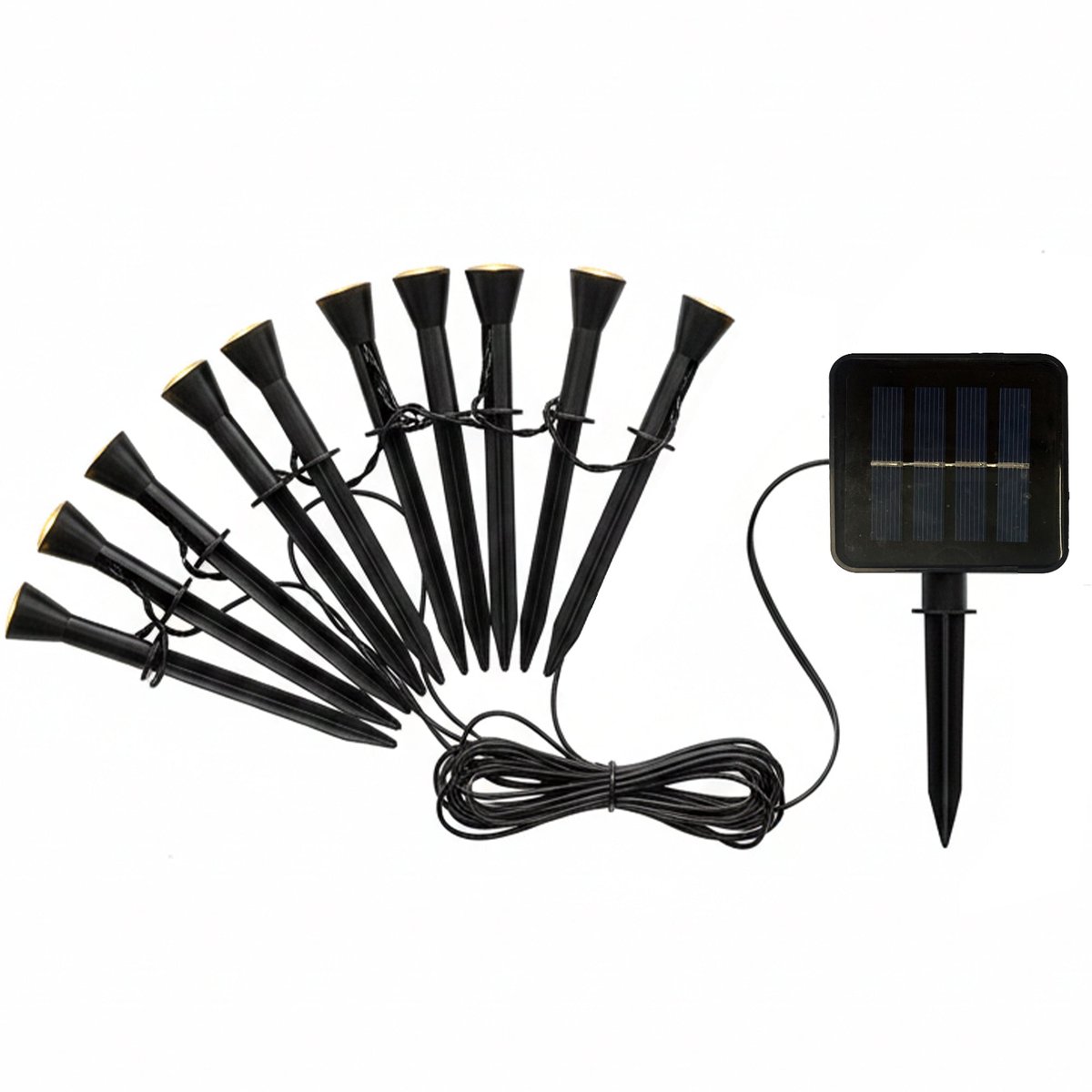 Lot de 10 Mini spots solaires STICKY noir, LUMISKY