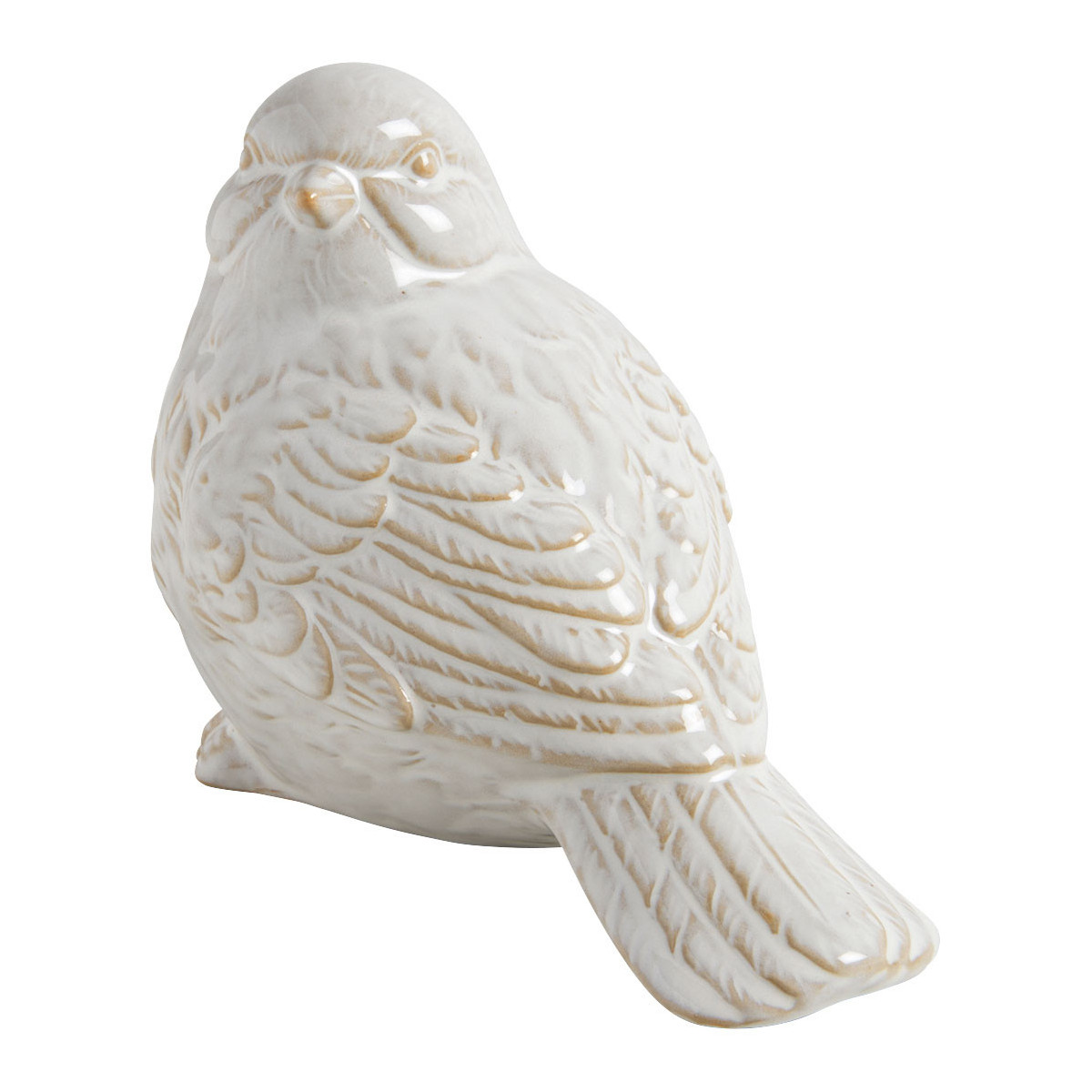 Décoration à poser Oiseau en grès blanc, MATHILDE M