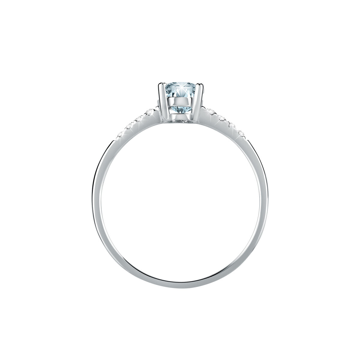 Bague en or blanc 750 ACQUAMARINA argent, BLUESPIRIT