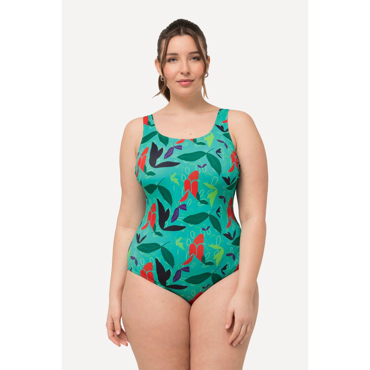 Maillot de bain à décolleté rond. vert de la mer, ULLA POPKEN
