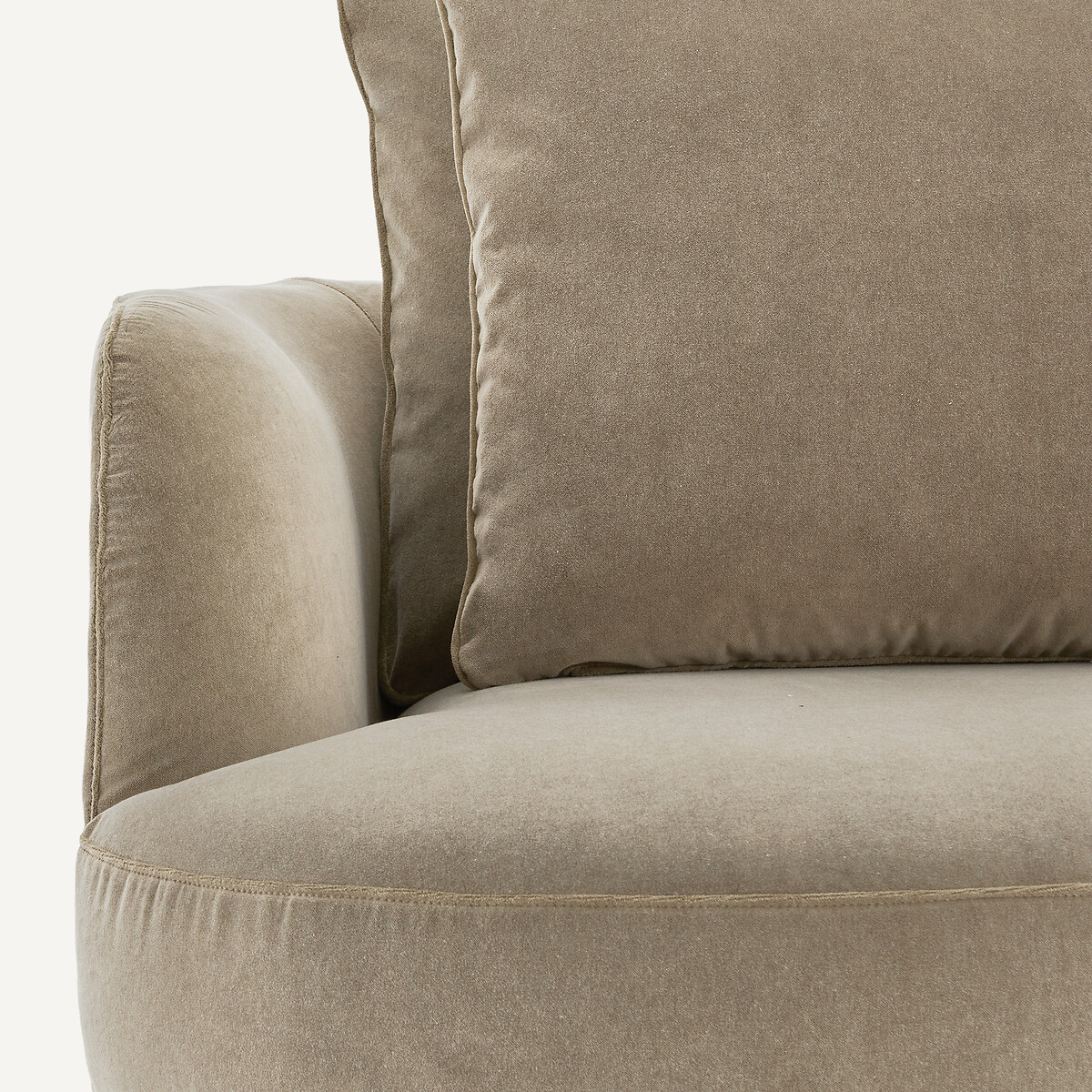 Linkes Sofa-Halbmodul, modular, aus stonewashed-Samt, TIBERIO shiitakegrau, AM.PM