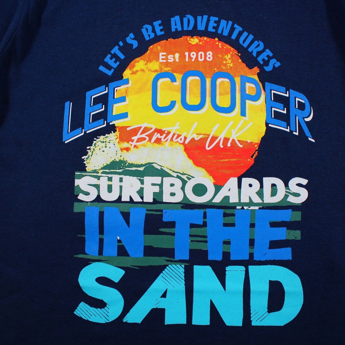 T-shirt manches courtes imprimé, col rond SURF CLUB marine, LEE COOPER