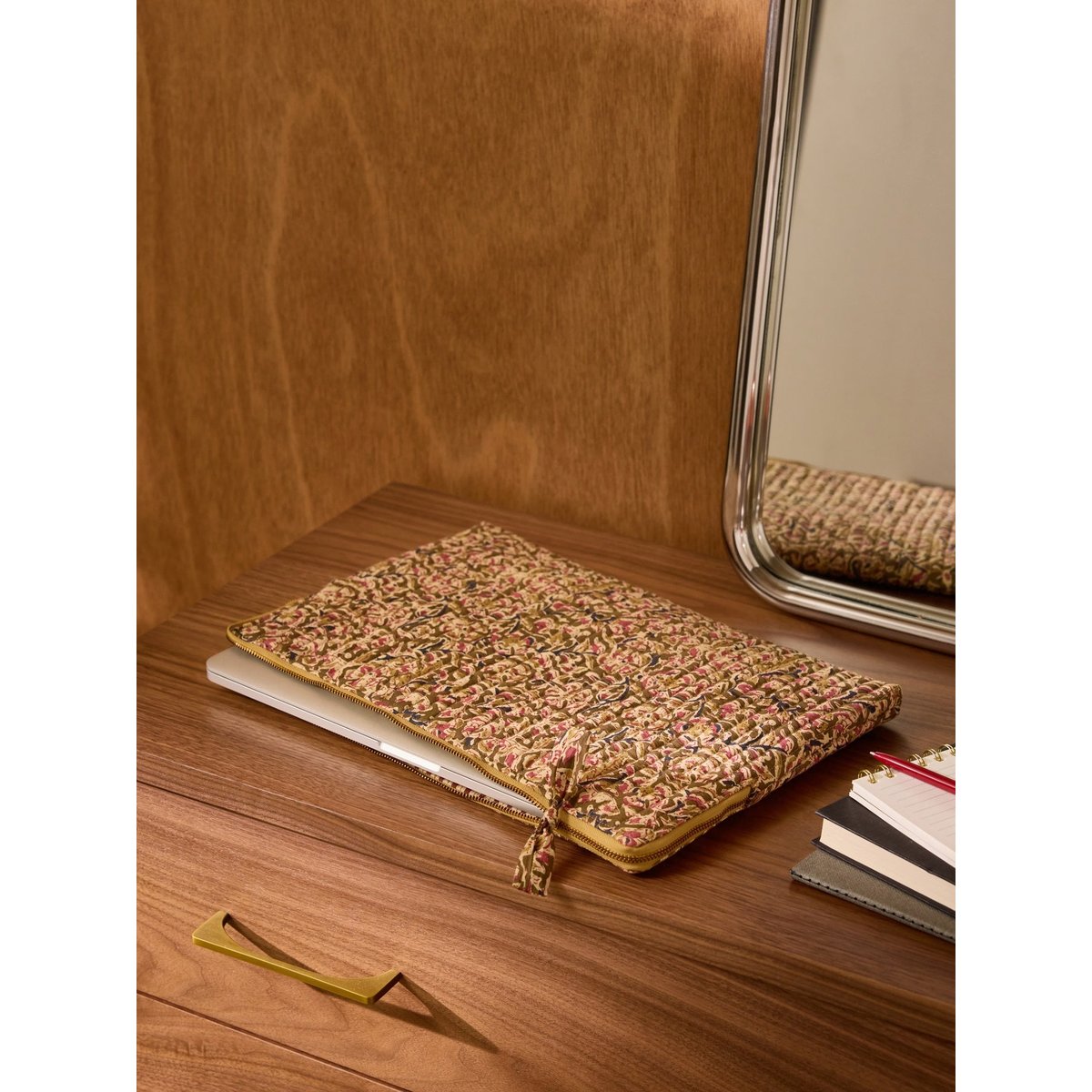 Pochette ordinateur imprimé indien Fleurs Agra imprimé fleurs agra, CYRILLUS