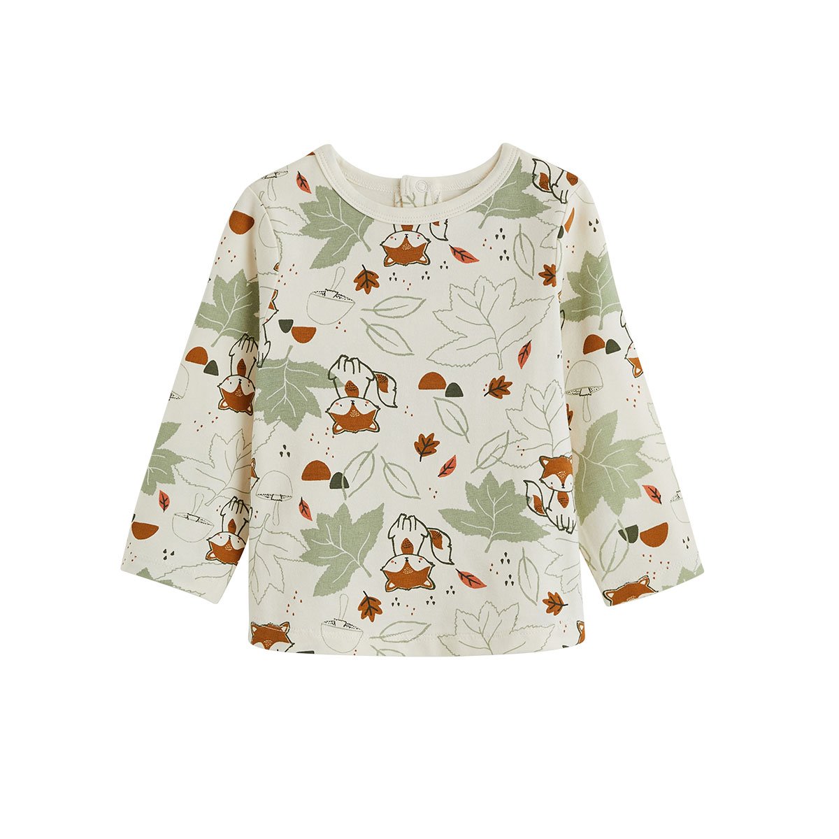 Lot de 2 t-shirts bébé manches longues Ginkgo vert, PETIT BEGUIN