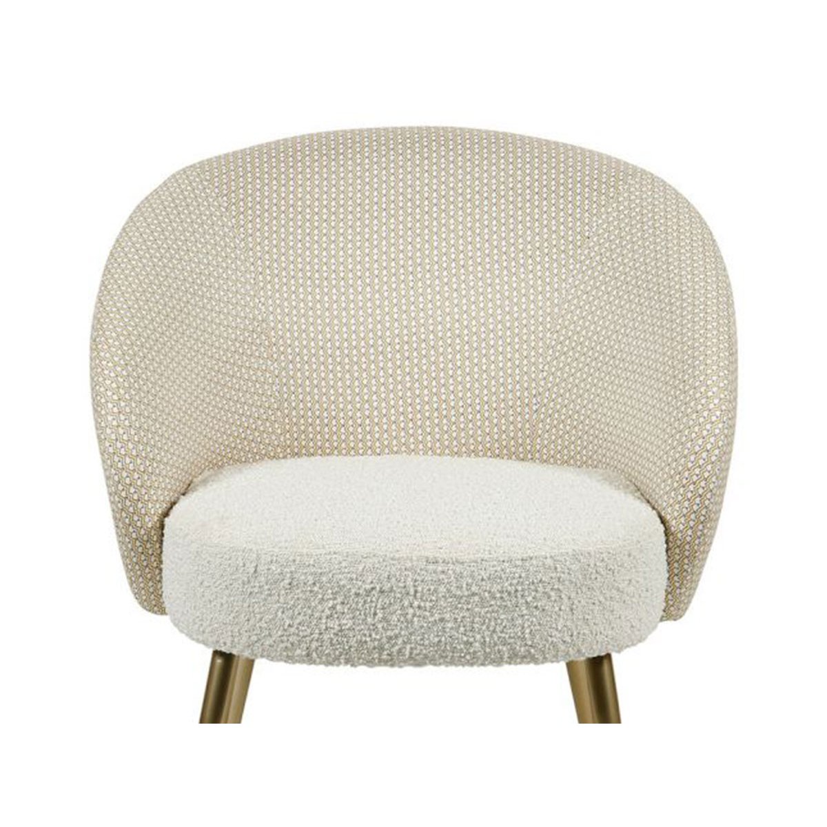 Fauteuil Raphael Bouclette Blanc blanc/doré, OSTARIA
