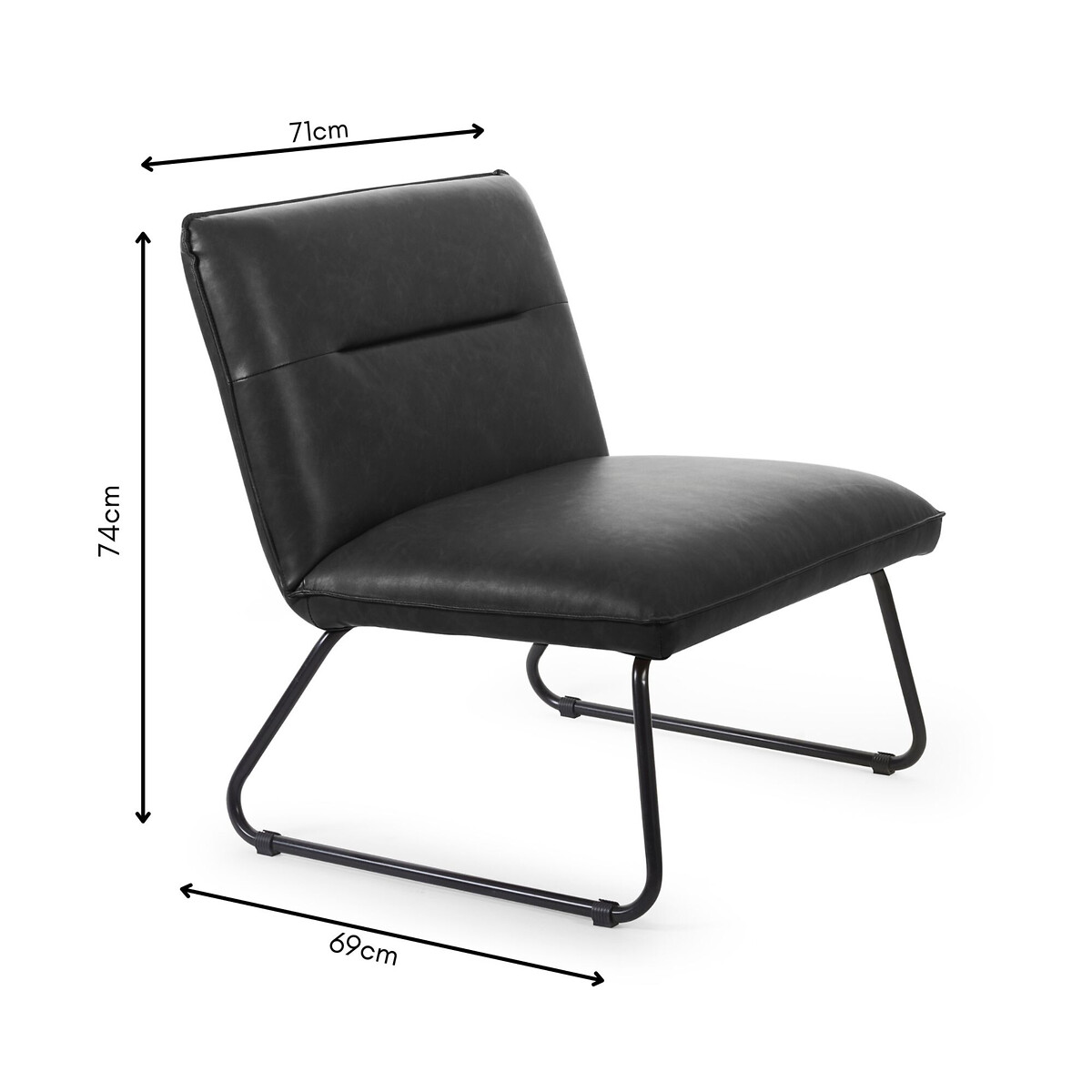 Sutton Cantilever Faux-Leather Lounge Chair black, SO'HOME