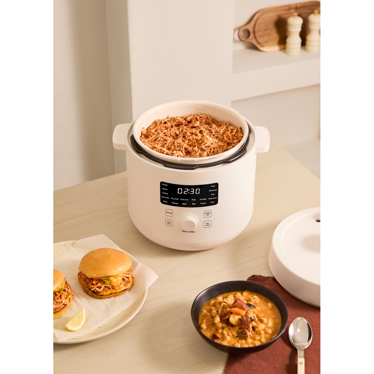 Autocuiseur électrique PRESSURE COOKER STUDIO blanc cassé, CREATE