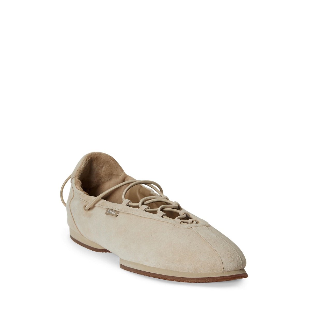 Ballerines en cuir suède Lace-Up camel, POLO RALPH LAUREN