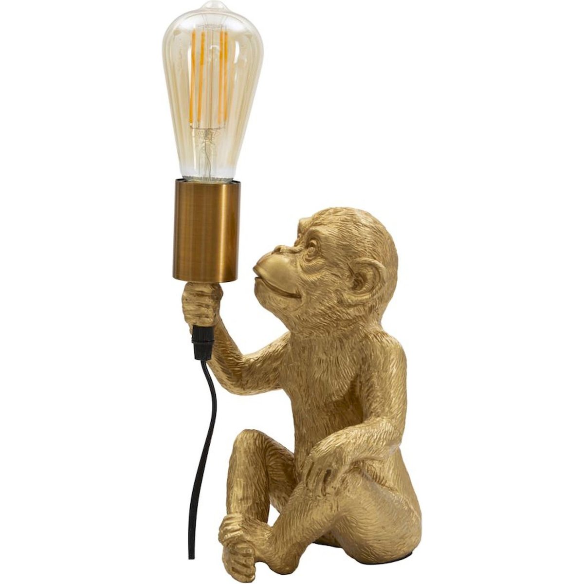 Lampe à poser singe sculpté GLAM doré, RECOLLECTION