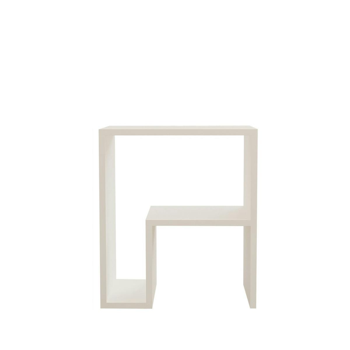 Table d'appoint rectangulaire forme L MARFA blanc, PIER IMPORT