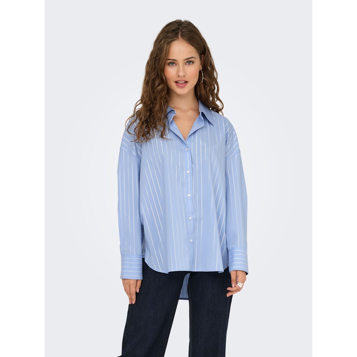 Chemise liseré argenté bleu clair, JDY