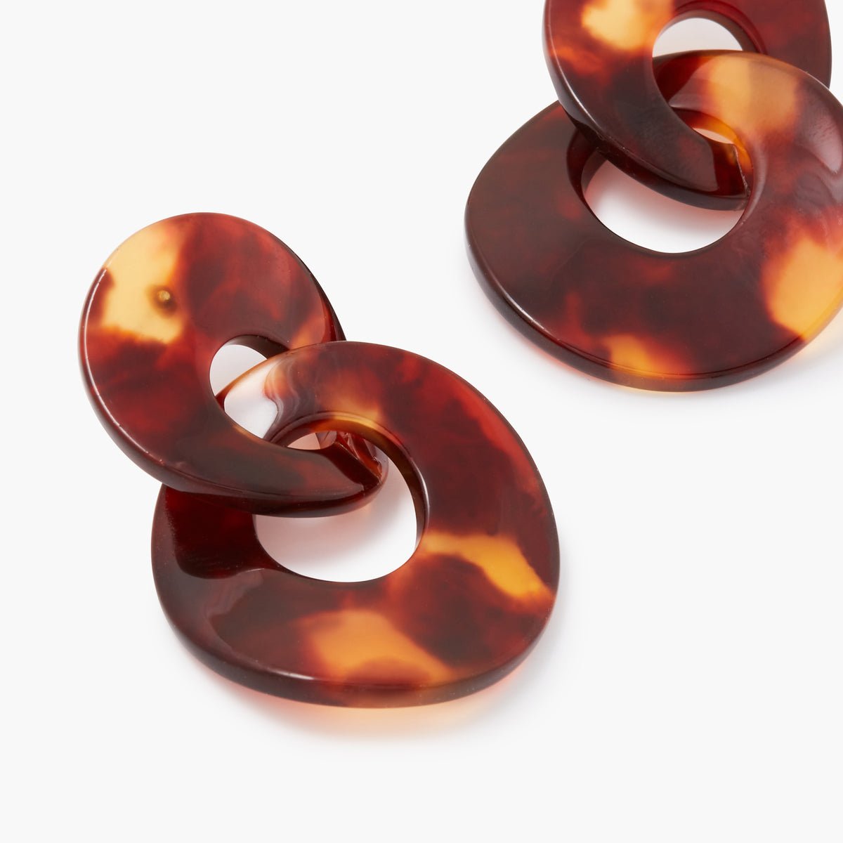 Boucles d'oreilles doubles cercles écailles marron, BALABOOSTE