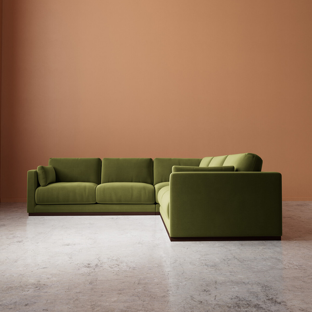 Alesund Easy Velvet Corner Sofa fern, SWOON