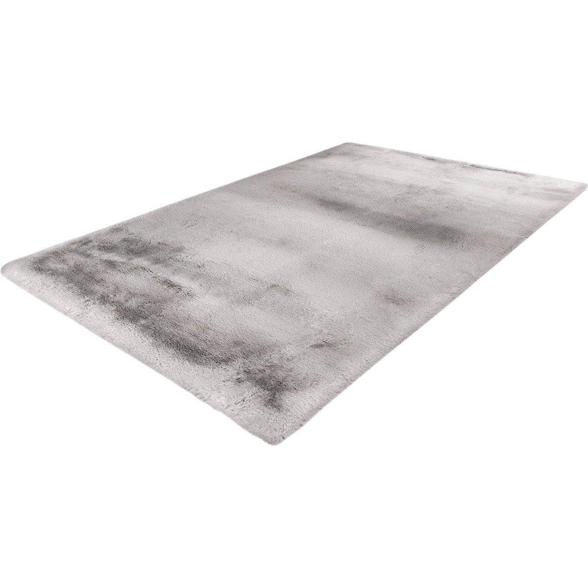 Tapis shaggy à poils longs antidérapant uni argent gris clair satiné, ARTE ESPINA