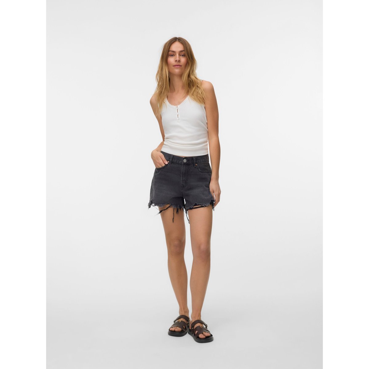 Short En Denim black denim 1, VERO MODA