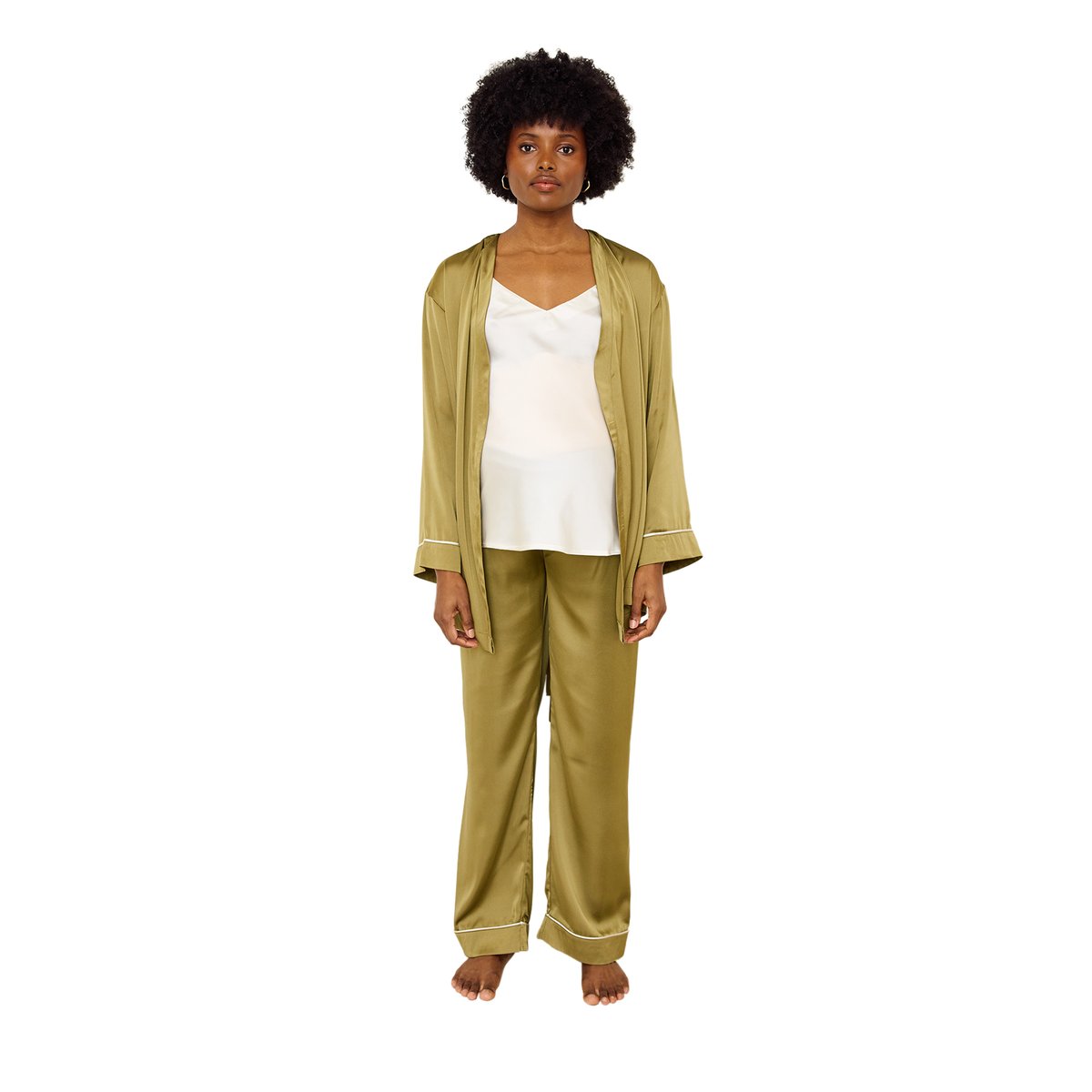 Kit peignoir grossesse allaitement olive, VERTBAUDET