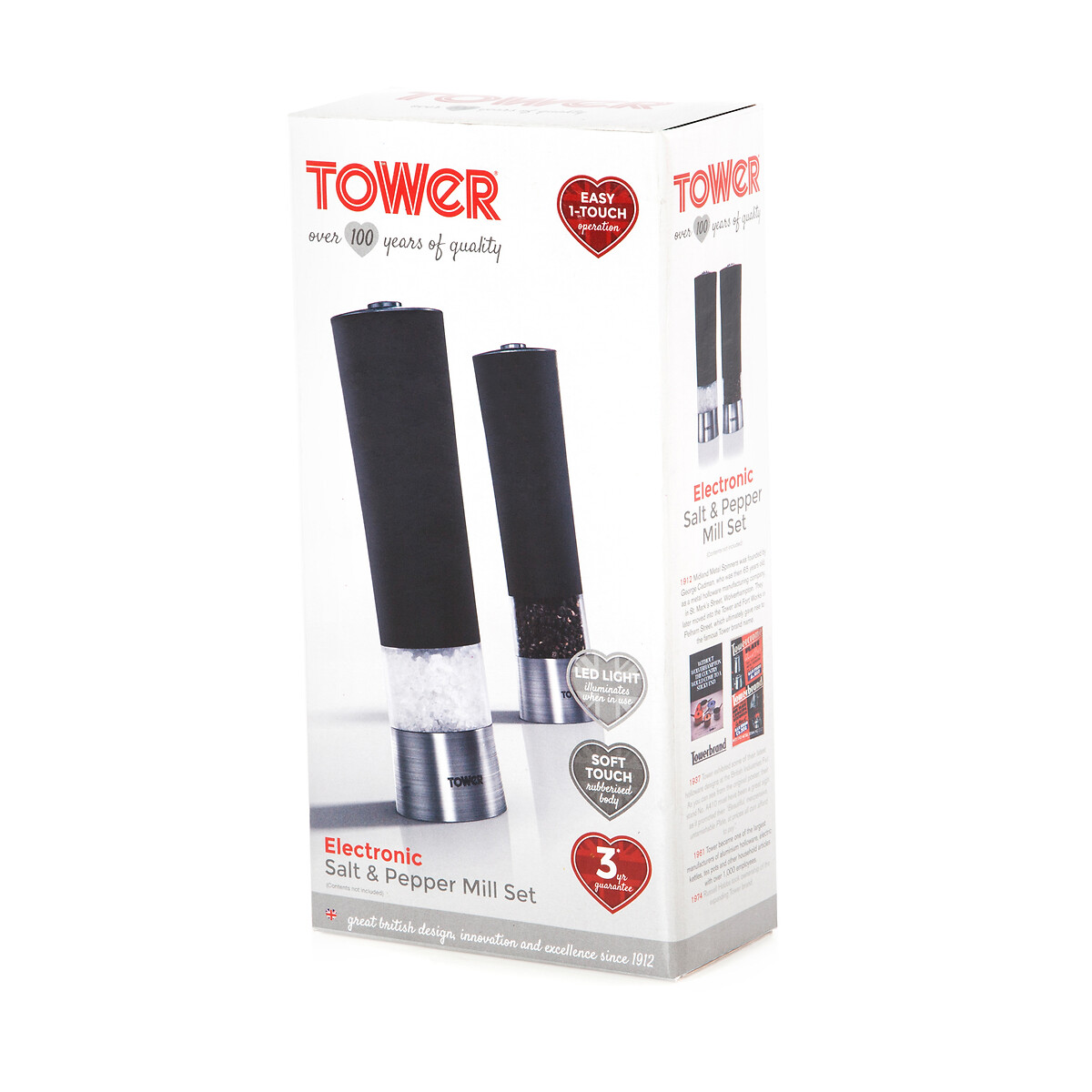 Electric Salt and Pepper Mill black, TOWER
