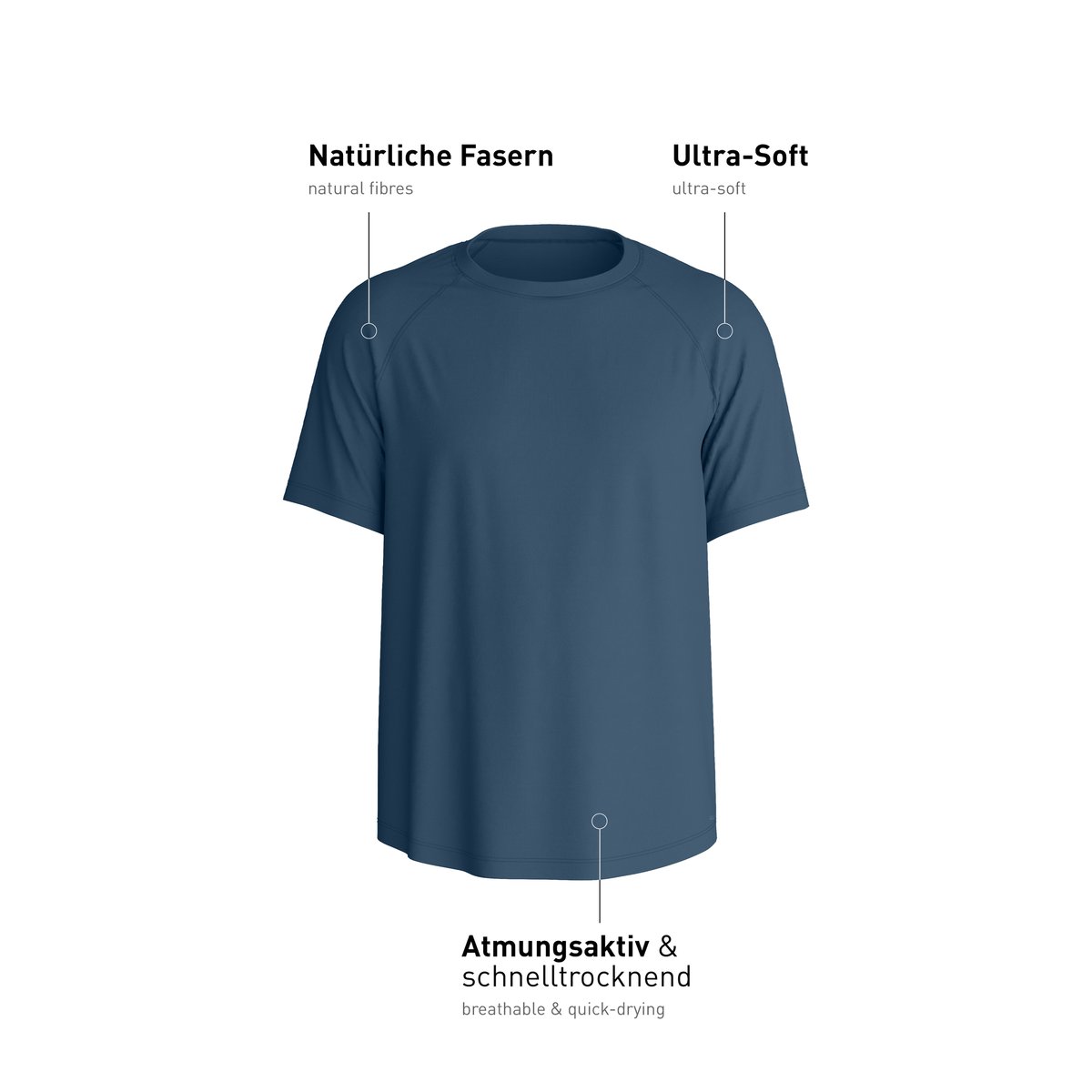 T-Shirt à manches courtes manches courtes Modal BALANCED DAY dark denim, CALIDA
