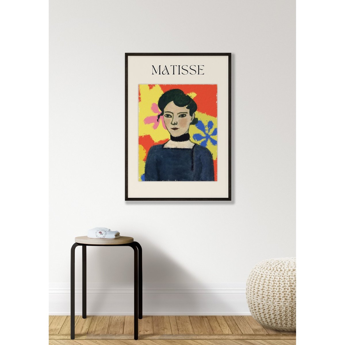 Affiche Matisse - Femme au Fond Floral blanc, L'AFFICHERIE