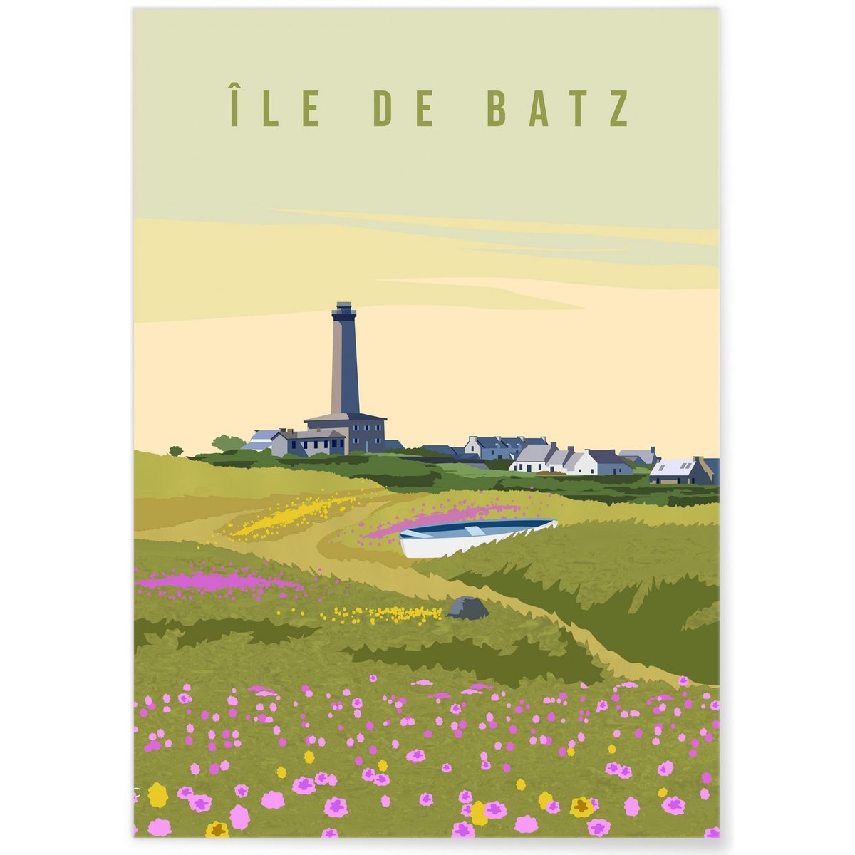 Affiche Île de Batz blanc, L'AFFICHERIE