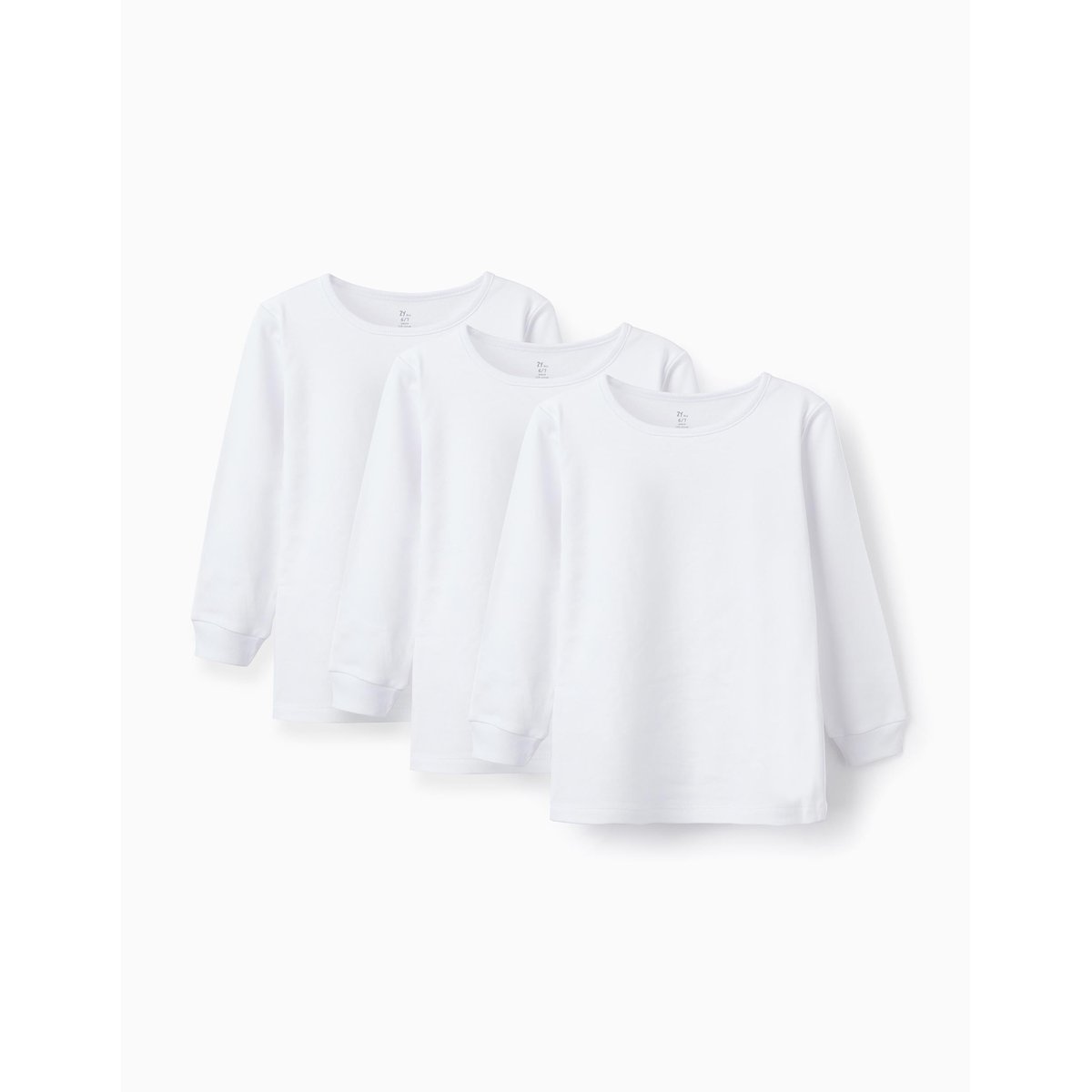 Lot de 3 maillots de corps en coton peigné blanc, ZIPPY