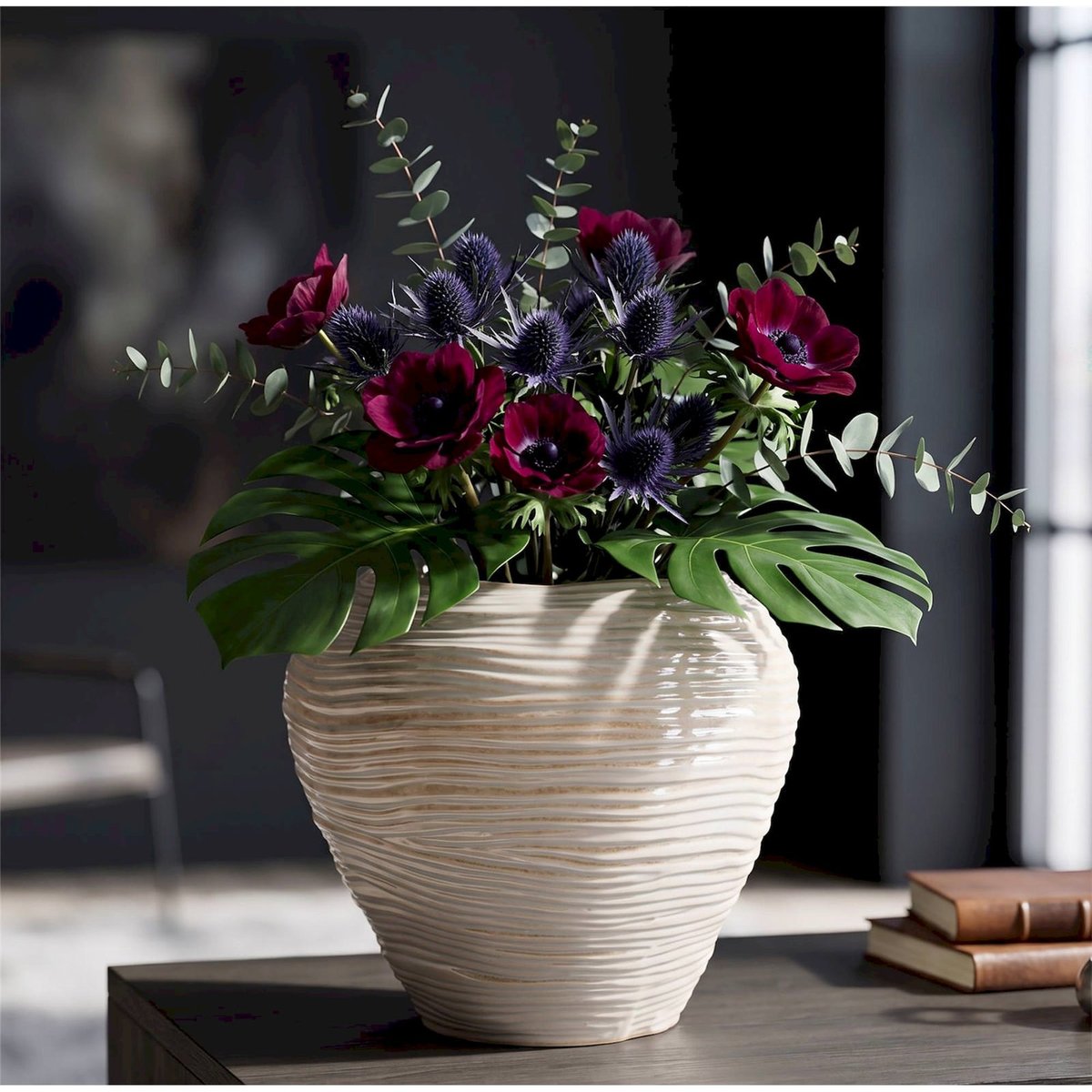 Vase rond en céramique nacrée MODERN couleur perle, RECOLLECTION