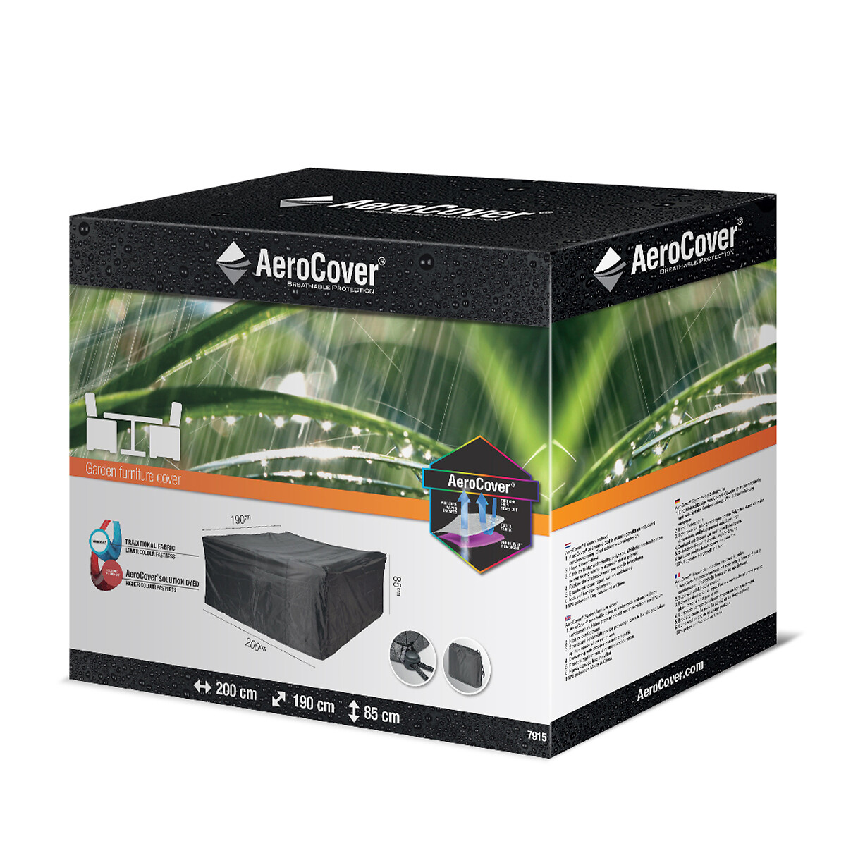 Garden Set Cover 190x200cm grey, AEROCOVER