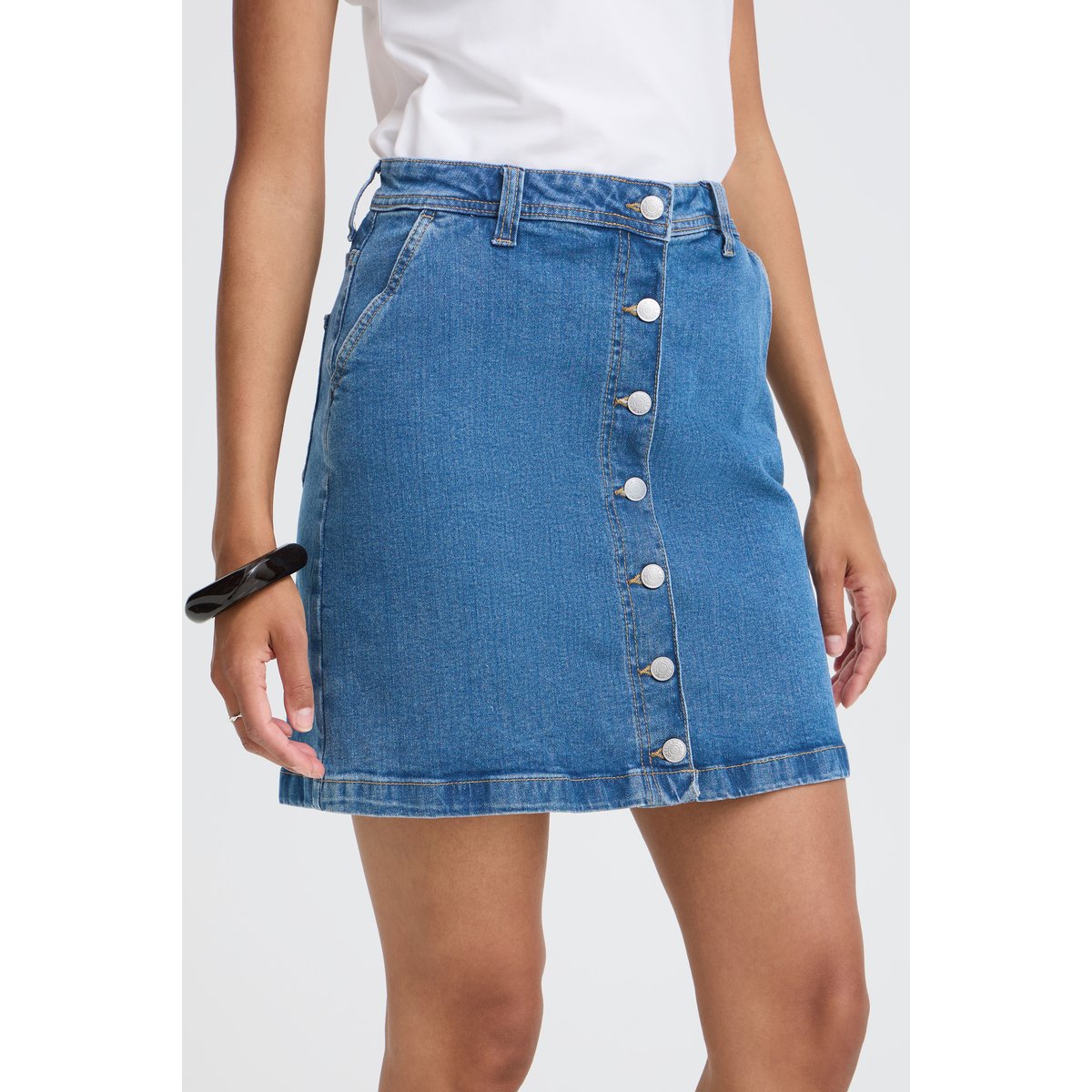 Jupe casual bleu light blue denim, B.YOUNG