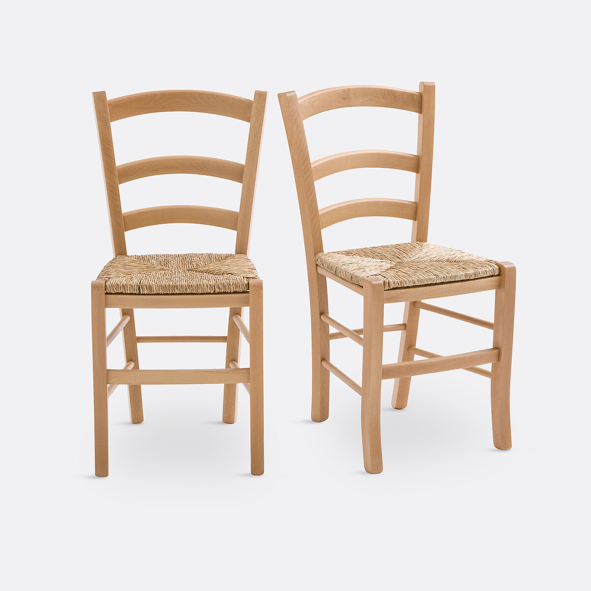 Set di 2 sedie rustiche in faggio massello, PERRINE grezzo, SO'HOME