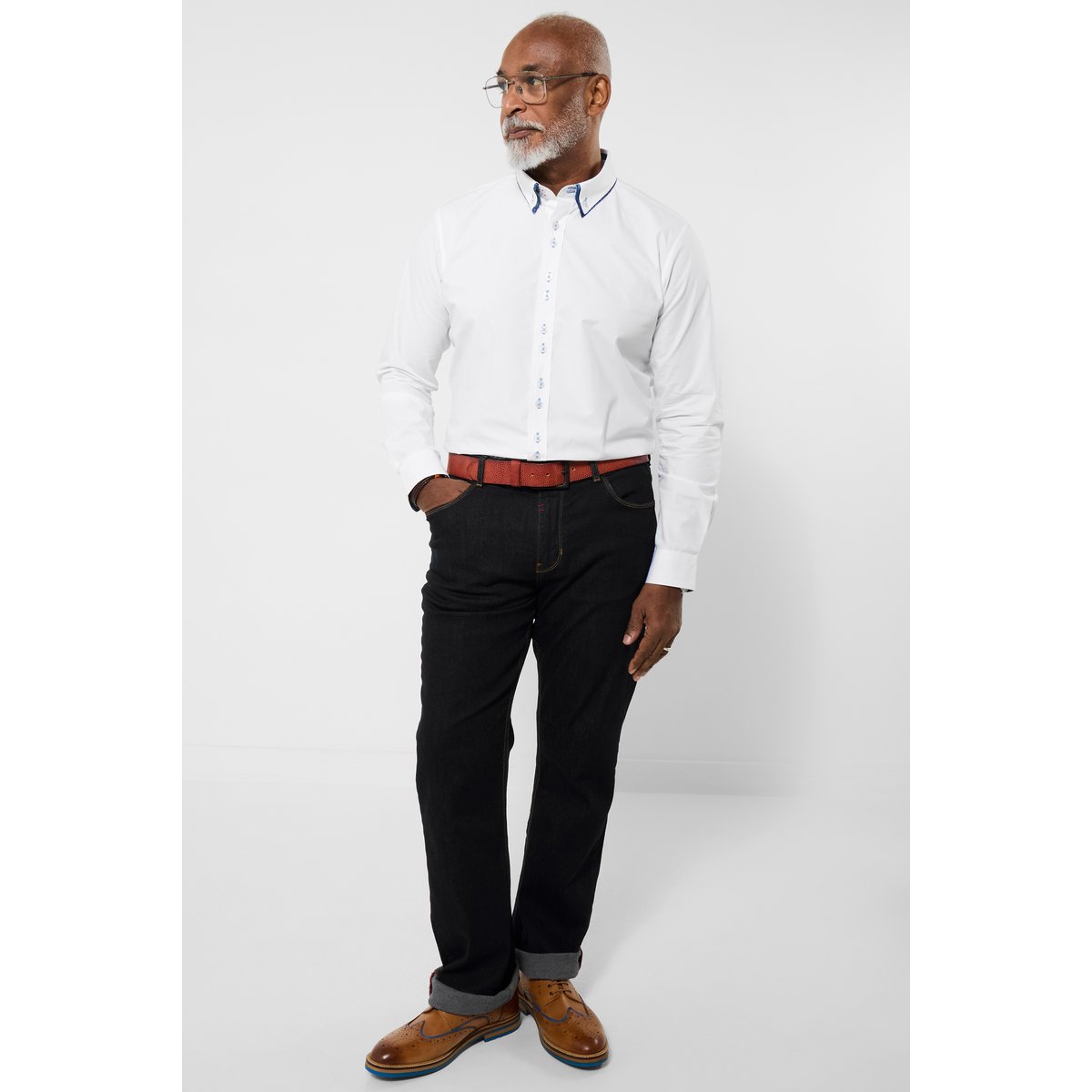 Chemise habillée à double col blanc, JOE BROWNS