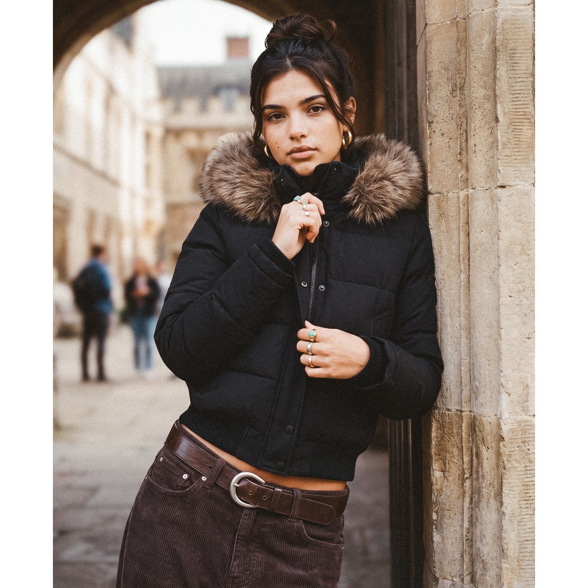 Blouson court Everest noir, SUPERDRY