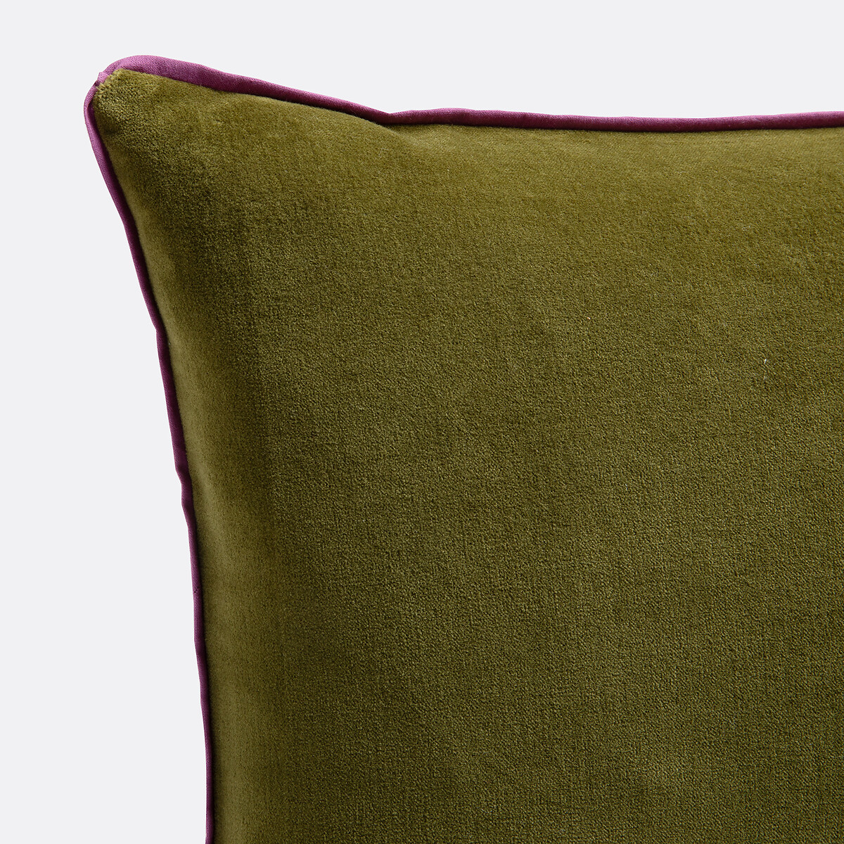 Shandira block print cotton seat pad ecru/khaki, LA REDOUTE INTERIEURS