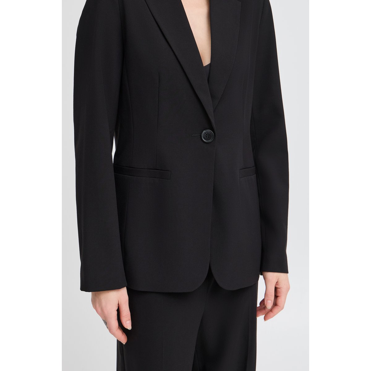 Blazer coupe classique, manches longues noir, B.YOUNG