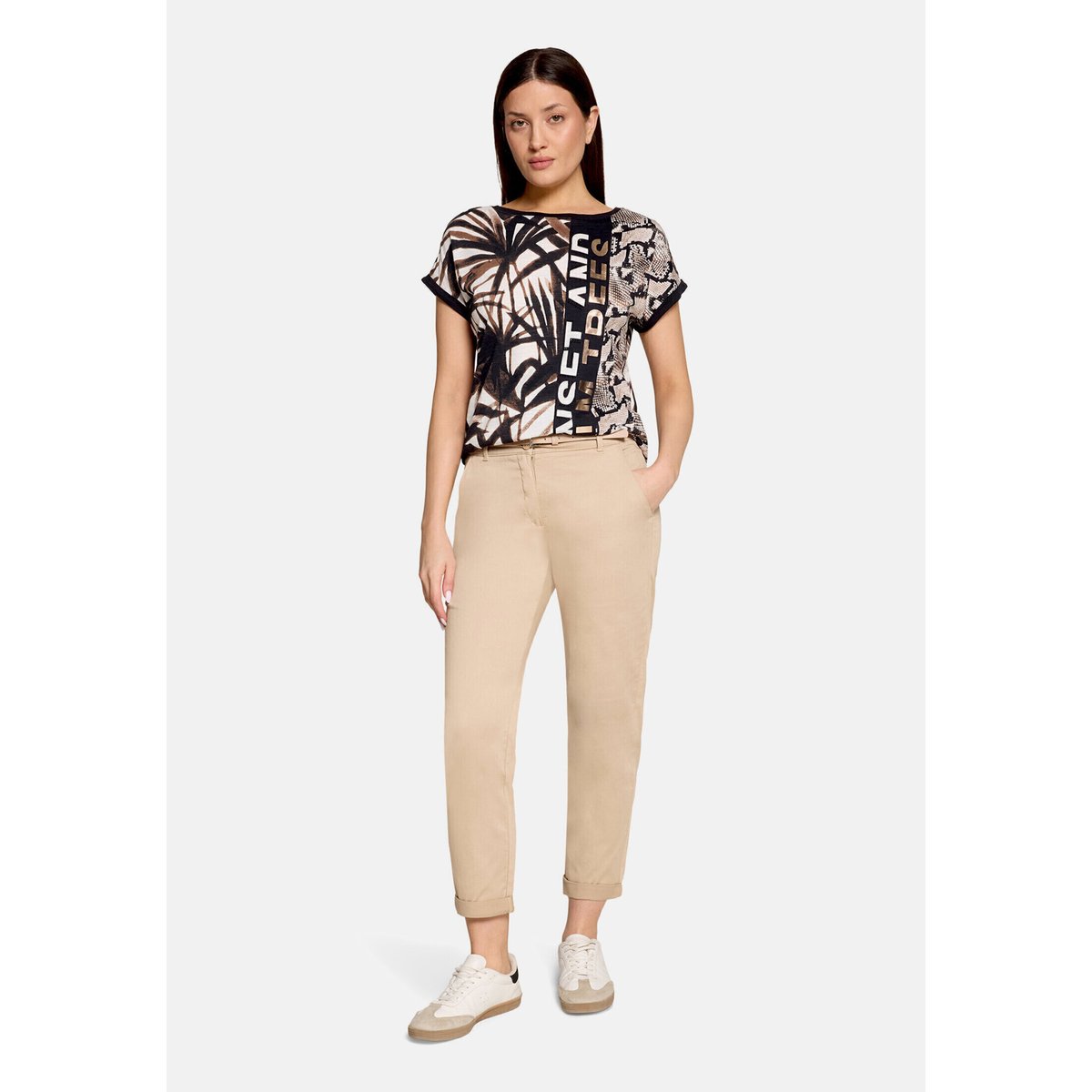 Pantalon chino unicolore beige, BETTY BARCLAY