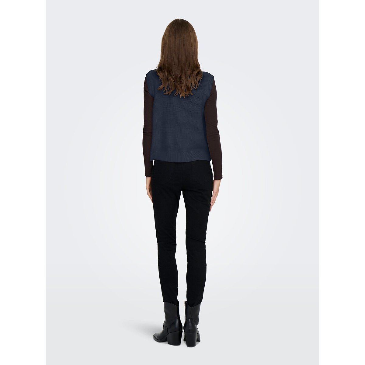 Knitted Buttoned Waistcoat navy blue, JDY